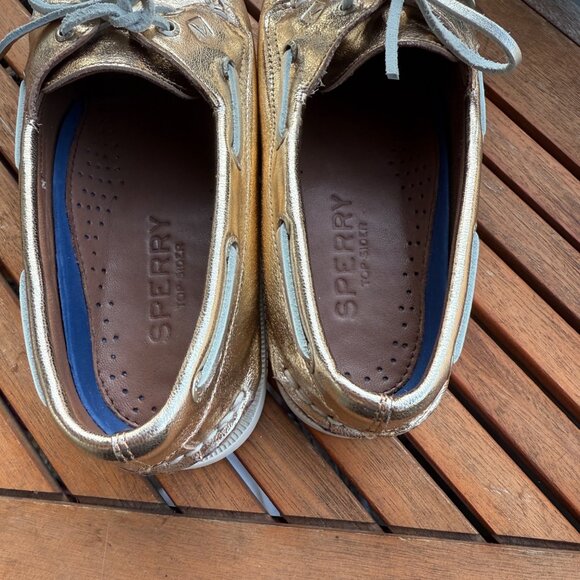 Sperry Womens Gold Boat Shoes Size 8 - Picture 6 of 8